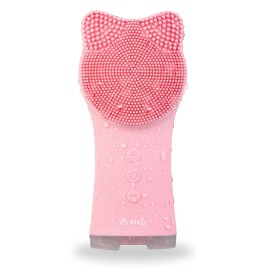 VRAIKO MIA Facial Cleansing Brush, Waterproof Rechargeable Face Cleansing Brush, with Soft Silicone and Adjustable Sonic Vibration, for Deep Cleansing Gentle Exfoliating and Massaging (Pink)