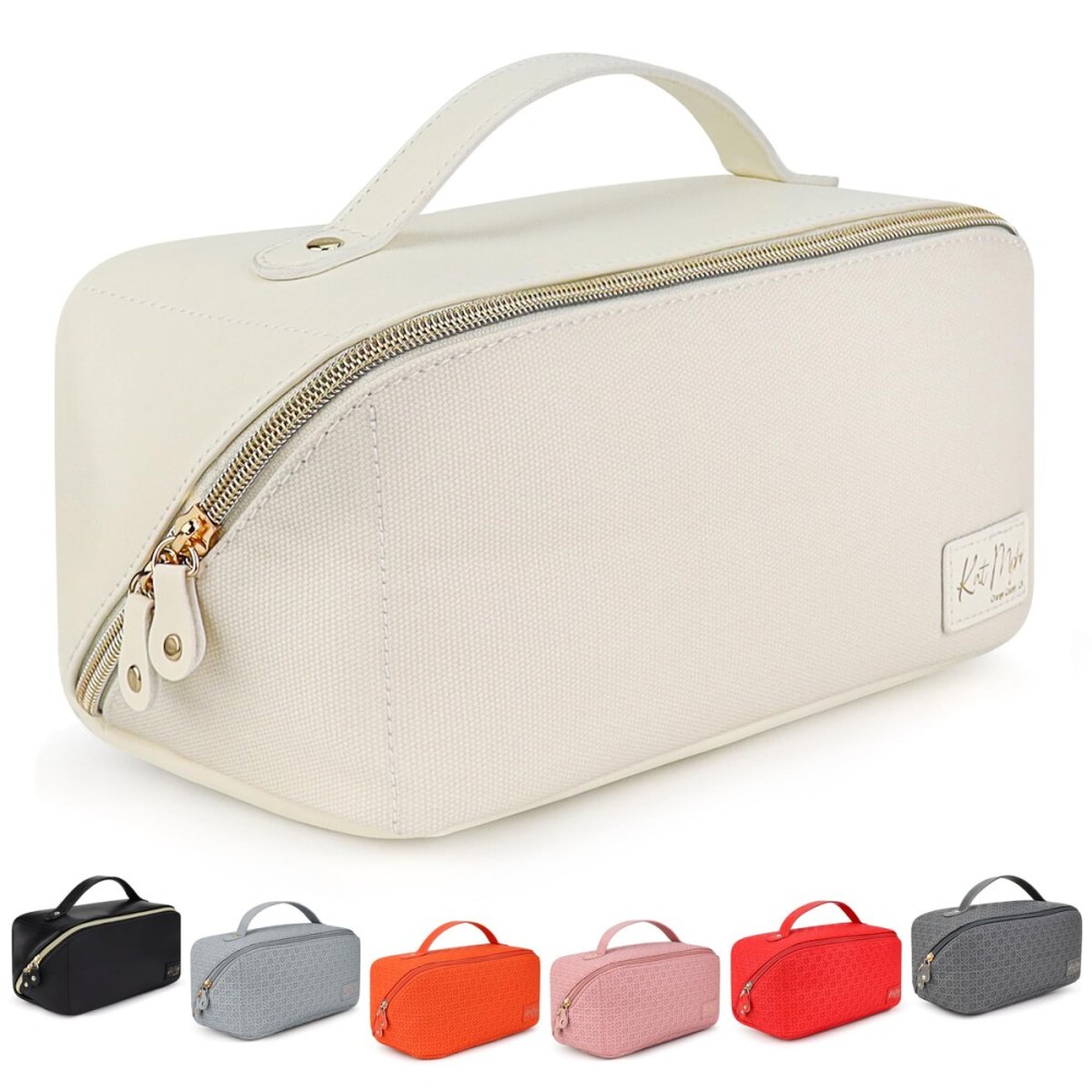 KAT MYHR Large Capacity Travel Cosmetic Bag - Waterproof Makeup Organizer Cosmetics Make Up for Women Cute