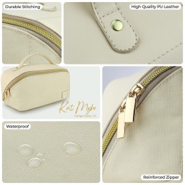 KAT MYHR Large Capacity Travel Cosmetic Bag - Waterproof Makeup Organizer Cosmetics Make Up for Women Cute