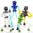 Boxgear 4 Pieces LED Telescopic Suction Cup Giraffe Toy, Shape Changing Telescopic Tube Fidget Toys, Pop Tubes, Fidget Tubes Sensory Toys for Girls Boys (Robot)