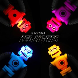 Boxgear 4 Pieces LED Telescopic Suction Cup Giraffe Toy, Shape Changing Telescopic Tube Fidget Toys, Pop Tubes, Fidget Tubes Sensory Toys for Girls Boys (Robot)