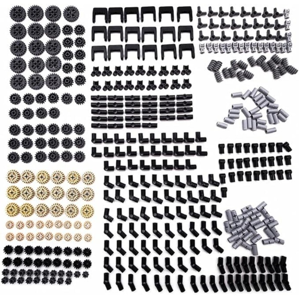 Habow 450pcs Technic-Parts Gears-Axle-Pin-Connector Compatible with Lego-Technic, Technic Bush Technic Joint Connector. MOC Replacement Pieces and Parts.