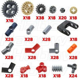 Habow 450pcs Technic-Parts Gears-Axle-Pin-Connector Compatible with Lego-Technic, Technic Bush Technic Joint Connector. MOC Replacement Pieces and Parts.