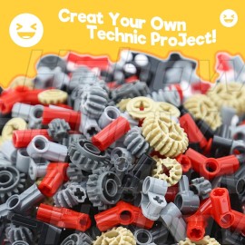 Habow 450pcs Technic-Parts Gears-Axle-Pin-Connector Compatible with Lego-Technic, Technic Bush Technic Joint Connector. MOC Replacement Pieces and Parts.