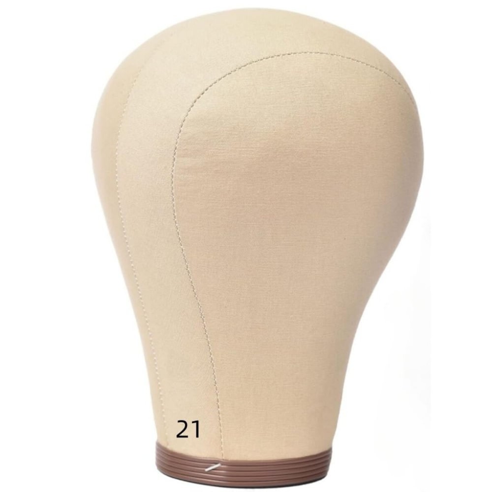 21 Inch Cork Canvas Block Head Mannequin Head Wig Display Styling Head.