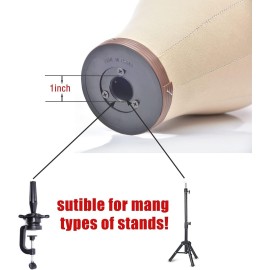 21 Inch Cork Canvas Block Head Mannequin Head Wig Display Styling Head.