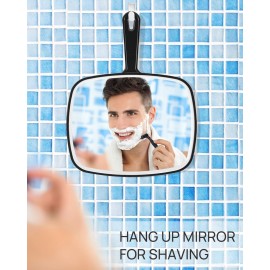 OMIRO Hand Mirror, Large Black Handheld Mirror with Handle, 10.3 L x 7.4 W