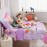 Wowelife Unicorn Toddler Bedding Sets for Girls, 4 Piece Toddler Bed Sets Purple Kids Toddler Comforter Set with Comforter, Flat Sheet, Fitted Sheet and Pillowcase, Pink Purple