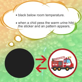 TOYMIS 24pcs Potty Training Stickers, Color Changing Pee Stickers with 12 Patterns, Dinosaur, Car, Animal