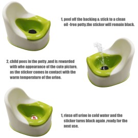 TOYMIS 24pcs Potty Training Stickers, Color Changing Pee Stickers with 12 Patterns, Dinosaur, Car, Animal