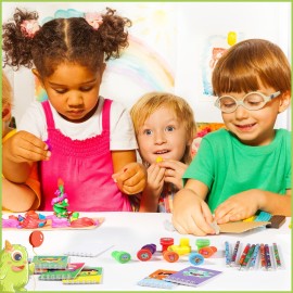 Pasimy 60 Pcs Monster Party Favors Include Cute Mini Monsters Notebooks Stampers Pencils Pencil Sharpeners Gift Bags Stationary Set for Birthday Party Gifts Students Classroom Rewards Prizes