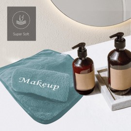 Cosy Family 10 Pack Makeup Remover Wash Cloths - Soft Microfiber Fingertip Facial Cleansing Cloths for Hand and Make Up, 12 x 12 in, Teal