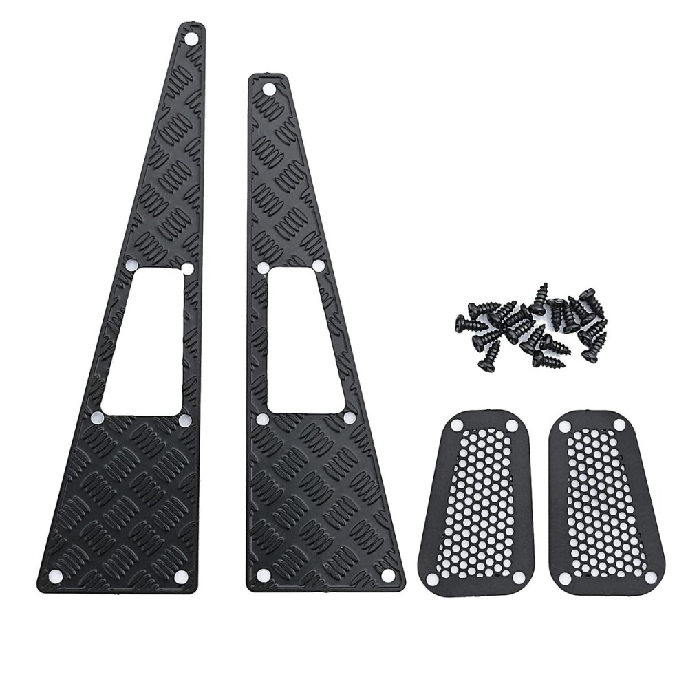 AXSPEED 1 Set Stainless Steel Anti-Skid Plate Engine Hood Cover Set with Intake Grille for 1:18 TRX4-M TRX4M Defender