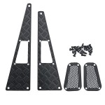 AXSPEED 1 Set Stainless Steel Anti-Skid Plate Engine Hood Cover Set with Intake Grille for 1:18 TRX4-M TRX4M Defender