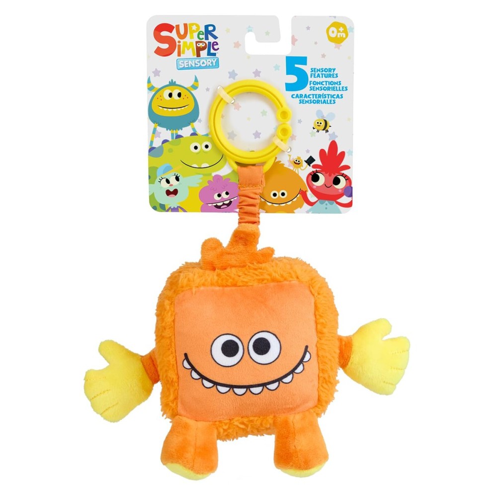 Super Simple WowWee Sensory Plush Monsters Dewey (Orange) with 5+ Sensory Features (Ages 0+)