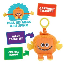Super Simple WowWee Sensory Plush Monsters Dewey (Orange) with 5+ Sensory Features (Ages 0+)