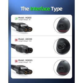 5FT Power Cord Fit for Philips HQ850 Charger, Norelco One Blade QP2630 QP2530 Oneblade Shaver Razor Replacement Supply Adapter