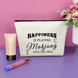 3PCS Mahjong Makeup Bag Board Game Lovers Gifts Storage Bags Funny Gifts for Mahjong Players Lucky Cosmetic Bags for Friend, Sister, Bestie