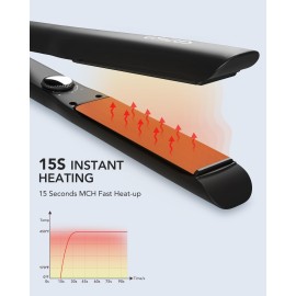 Flat Iron Ionic Hair Straightener, SAZIKA Professional Nano Titanium Straightener with Floating Plates for Hair Styling, Straightener and Curler 2 in 1 with Dual Voltage