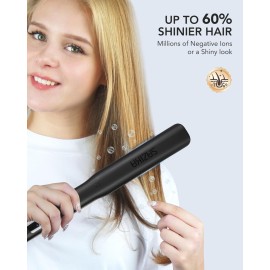 Flat Iron Ionic Hair Straightener, SAZIKA Professional Nano Titanium Straightener with Floating Plates for Hair Styling, Straightener and Curler 2 in 1 with Dual Voltage