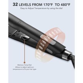 Flat Iron Ionic Hair Straightener, SAZIKA Professional Nano Titanium Straightener with Floating Plates for Hair Styling, Straightener and Curler 2 in 1 with Dual Voltage