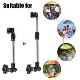 Baby Stroller Umbrella Holder, 360 Adjustable Retractable Umbrella Stainless Steel Stand Pram Umbrella Holder Accessories, Outdoor Activities