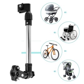 Baby Stroller Umbrella Holder, 360 Adjustable Retractable Umbrella Stainless Steel Stand Pram Umbrella Holder Accessories, Outdoor Activities