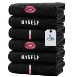 DAN RIVER Makeup Towel 100% Spun Cotton - (Pack of 6) Luxuriously Soft Reusable Makeup Remover Cloth, Facial Cleansing Cloth, of 6 13x13 Inch, Black Towels - Makeup DAN RIVER Makeup Towel 100% Spun Cotton - (Pack of 6) Luxuriously Soft Reusable Makeup Remover Cloth, Facial Cleansing Cloth, of 6 13x13 Inch, Black Towels - Makeup