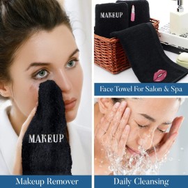 DAN RIVER Makeup Towel 100% Spun Cotton - (Pack of 6) Luxuriously Soft Reusable Makeup Remover Cloth, Facial Cleansing Cloth, of 6 13x13 Inch, Black Towels - Makeup DAN RIVER Makeup Towel 100% Spun Cotton - (Pack of 6) Luxuriously Soft Reusable Makeup Remover Cloth, Facial Cleansing Cloth, of 6 13x13 Inch, Black Towels - Makeup