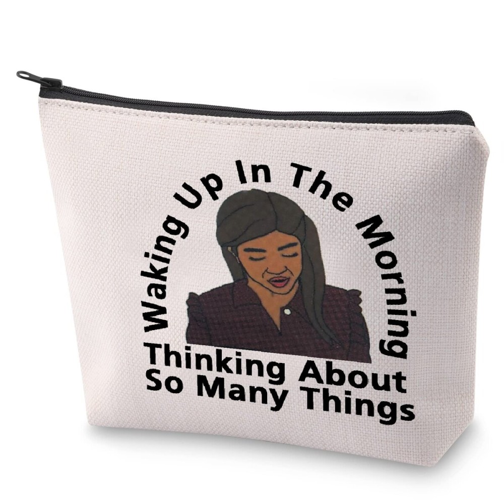 BLUPARK RHONJ Inspired Gift Waking Up In The Morning Thinking About So Many Things Makeup Bag Real Housewife Gift (Waking Up In The Morning)