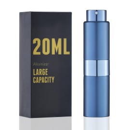 owlyee Perfume Travel Refillable Atomizer Bottle: Cologne Spray Mini for Refill - Empty Fragrance Sprayer for Men - Large Size 20ML Blue