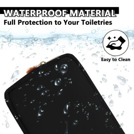 UIXIZQ Waterproof Small Makeup Pouch for Purse,Nylon Travel Toiletry Storage Pouch Cute Preppy Cosmetic Bag for Women Girl,Waterproof Makeup Organizer Skincare Bag Purse with Zipper(Small-Black)