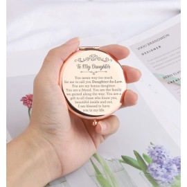 WSNANG Daughter-in-Law Compact Pocket Makeup Mirror Gift for Bridal Travel