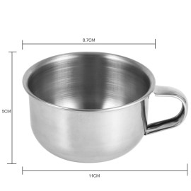Haosie Shaving Soap Bowl Cup, Man Shaving Soap Bowl, 3.4inch Stainless Steel Soap Bowl with Handle, Metal Shaving Soap Mug Bowl Cup Shaver Cleansing Foam Tool for Man