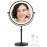 OMIRO 3X/10X Magnifying Makeup Mirror with Lights, 8.5 Inches Double Sided Swivel-Free Vanity Mirror with Height-Adjustable Stand. (Black)