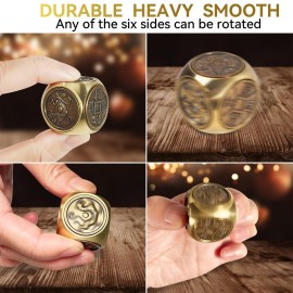 Hexahedral Spinning Metal Fidget Toy for Adults, Stress & Anxiety Relief - ADHD & Autism Sensory Toy (Small)