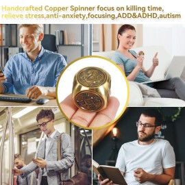 Hexahedral Spinning Metal Fidget Toy for Adults, Stress & Anxiety Relief - ADHD & Autism Sensory Toy (Small)