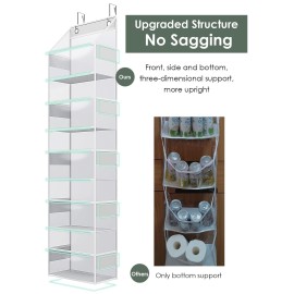 PHOTOONE 5-Tier Over The Door Storage Hanging Organizer, Clear Hanging Storage Pantry Organizer, Large Capacity Door Organizer for Closet, Bedroom, Baby Nursery, Bathroom and Sundries