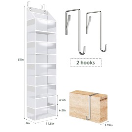 PHOTOONE 5-Tier Over The Door Storage Hanging Organizer, Clear Hanging Storage Pantry Organizer, Large Capacity Door Organizer for Closet, Bedroom, Baby Nursery, Bathroom and Sundries