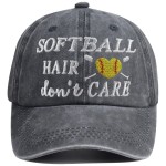 Softball Hair Don\'t Care Hat for Women Men - Proud Mom Baseball Cap, Game Day Love Birthday Gift for Girls Team Mama Grandma Nana Sport Outdoor Activities