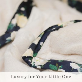 Saranoni Satin Border Receiving Blankets for Babies Super Soft Lush Luxury Baby Blanket | Satin Border Rose Blossom, Mini 20 x 15