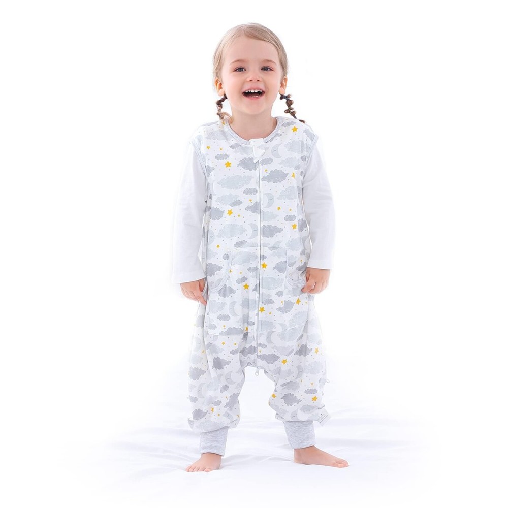 NOUJULOUN Toddler Sleeping Sack, Toddler Sleep Sack with Feet, Walker Wearable blanket, Sleep Sack with Legs,0.5TogMoon 2T-3T
