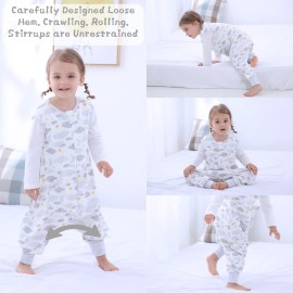 NOUJULOUN Toddler Sleeping Sack, Toddler Sleep Sack with Feet, Walker Wearable blanket, Sleep Sack with Legs,0.5TogMoon 2T-3T