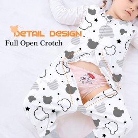 NOUJULOUN Toddler Sleeping Sack, Toddler Sleep Sack with Feet, Walker Wearable Blanket, Baby Sleeping Sack with Legs,0.5TogBear 2T-3T