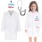 GIFTINBOX Doctor Costume for Kids Doctor Lab Coat for Kids Real Stethoscope, Lab Costumes for Children age 3-12