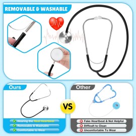 GIFTINBOX Doctor Costume for Kids Doctor Lab Coat for Kids Real Stethoscope, Lab Costumes for Children age 3-12