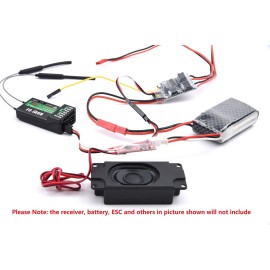 YoungRC 1set RC Diesel Engine Frequency Conversion Sound Group Module RC Car Engine Sound Simulator with Speaker for DIY RC Model Car (Powered by 2S lipo)