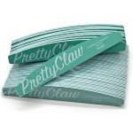 PrettyClaw | 25pc Professional Nail File 80/80 Grit Premium Green Half Moon Acrylic Nail Files Plastic Center Double Sided Zebra Emery Board for Nails Washable 7 inch Nail File