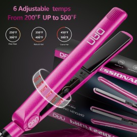 Dan Technology 2-in-1 1 Ceramic Flat Iron: Dual Voltage, Adjustable Temperature, Professional Straightener for Black Hair