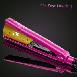 Dan Technology 2-in-1 1 Ceramic Flat Iron: Dual Voltage, Adjustable Temperature, Professional Straightener for Black Hair